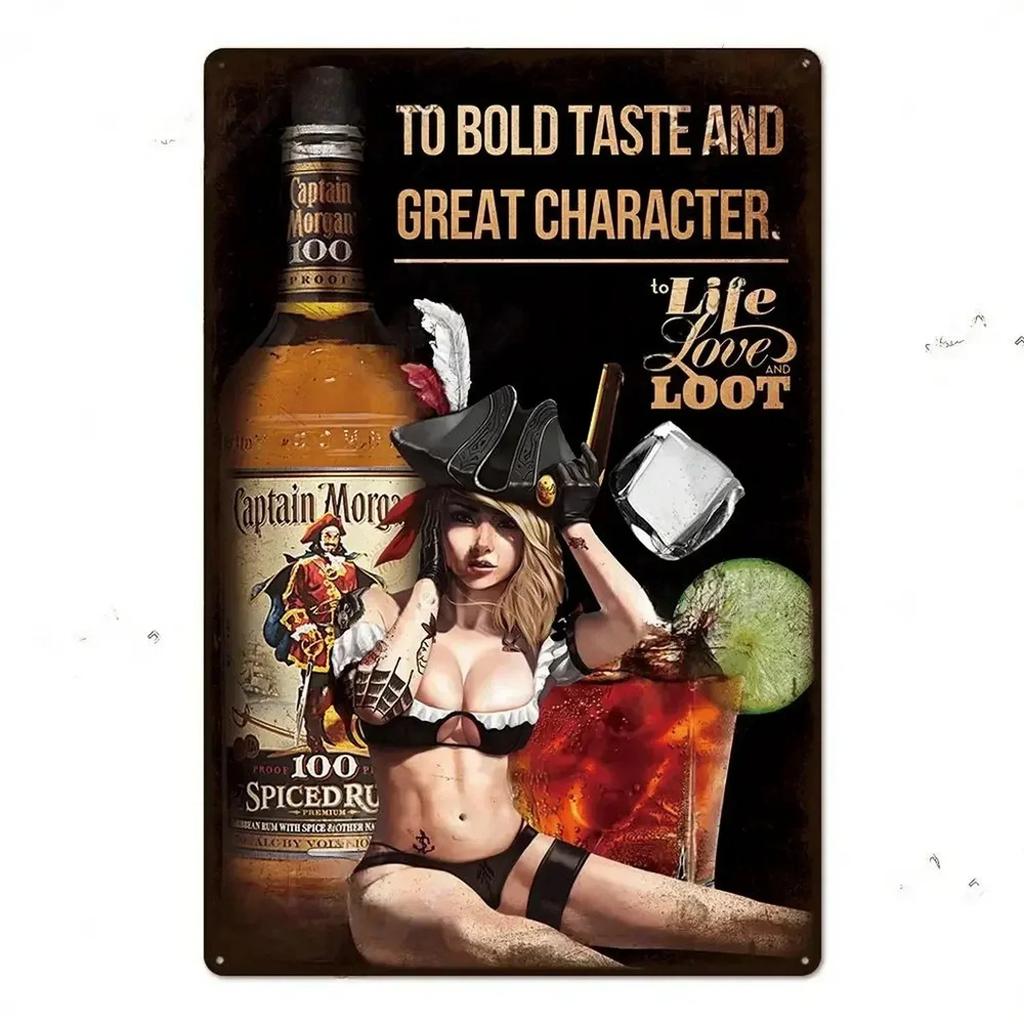 Vintage Metal Tin Sign  Captain Original Wall Decor Plaque Retro Art Poster for Man Cave Home Cafe Garden Club Bar  Iron Paintin