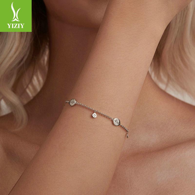 Stříbrný náramek Ziyun S925 Sterling s hvězdou a střapcem: Unisex, Stylové a Trendy Šperky