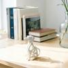 Hollow Curved Dog Sculpture Desktop Ornament, Surface Sitting Hound Figurine, Matte Housewarming Gift White One-Piece Molded for Home Office