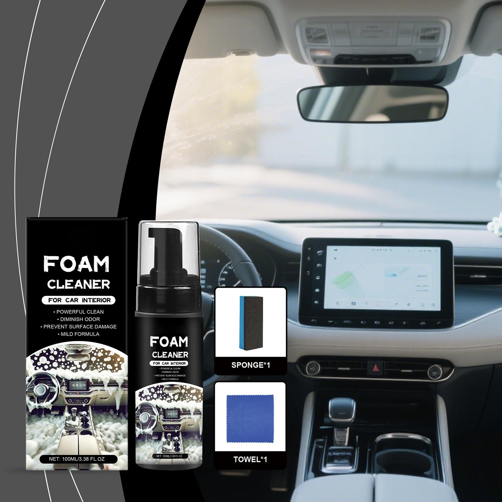 

Очиститель пены для салона автомобиля Спрей для чистки автомобиля, Спрей для чистки салона автомобиля для удаления пятен и грязи, Подходит для всех салонов автомобилей, 100 мл One Size белый