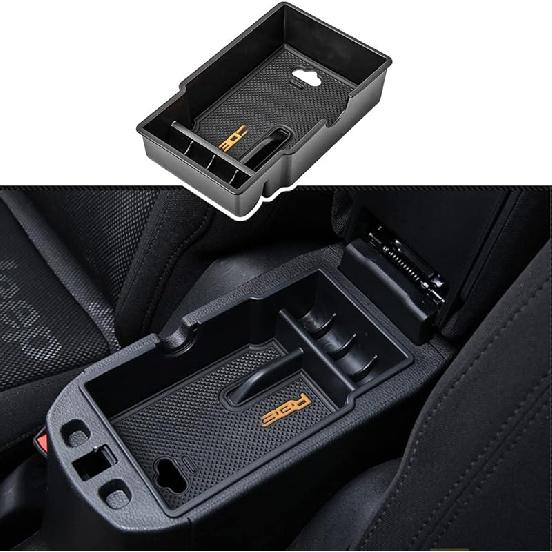 EDBETOS Center Console Organizer Tray Compatible With Jeep Renegade Accessories 2015-     Armrest Glove Box Secondary Storage (Black Trim)