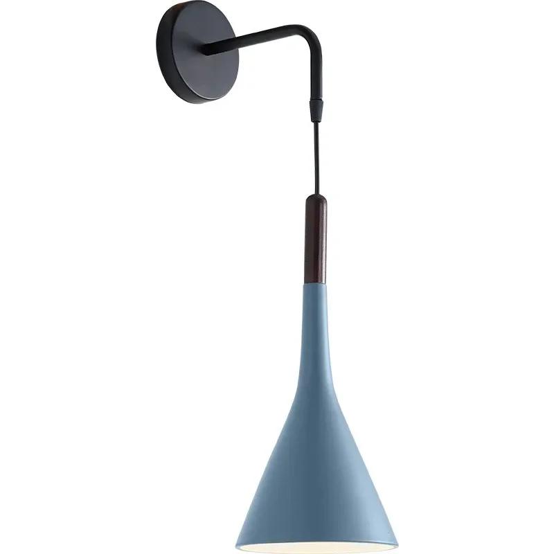 

Алюминиевый художественный настенный светильник прикроватный светильник для спальни настенный светильник бра для кухни ресторана современный настенный светильник скандинавские бра в форме макаруна No Bulb синий