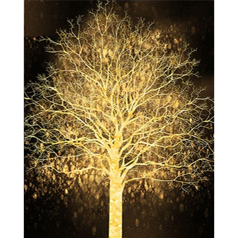 5D Diamond Embroidery Gold Flowers Cross Stitch Diy Diamond Painting Mosaic Landscape Rhinestones Home Decor Handmade