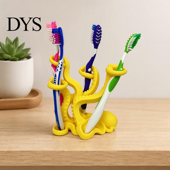 Artistic Bathroom Counter Decor Octopus Toothbrush Holder, Durable PLA Organizer, Creative Organizer Stand, Marine Style Desktop Multi-functional Desk