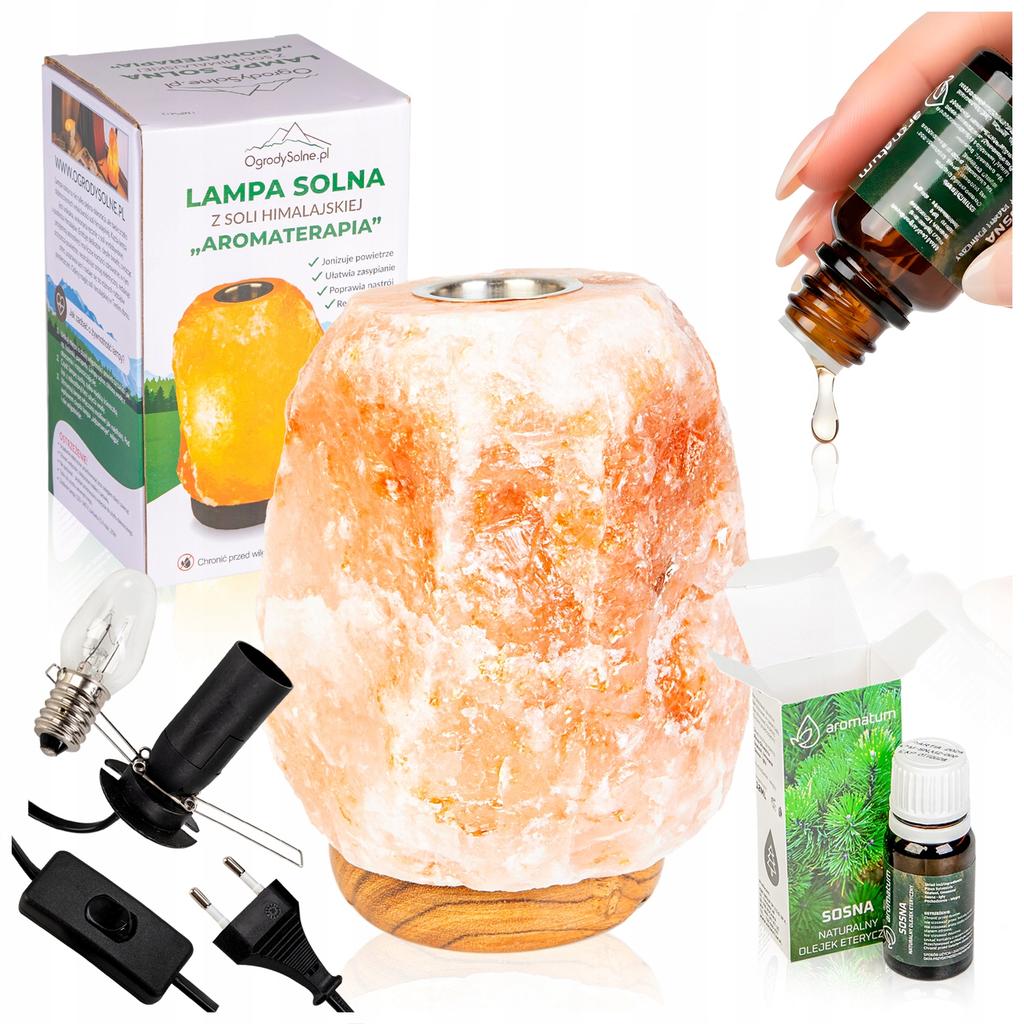 AROMATHERAPY SALT LAMP with NATURAL PINE oil for aromatherapy