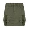 Women Casual Low Waist Slim Fit Mini Skirt with Utility Pockets Belt Loops and Front Button Closure Suitable for Daily Wear