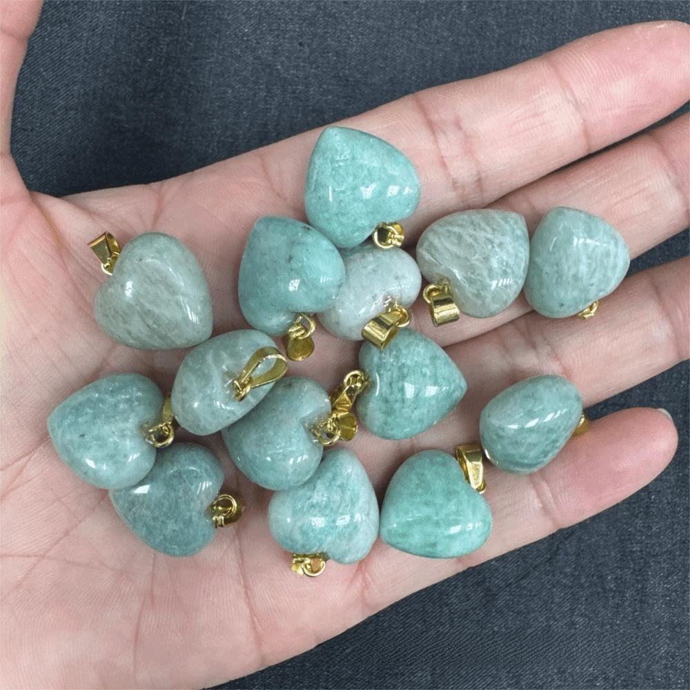 5PCS 15mm Size Stone Pendants Amethyst Material Small Pendant Amethyst Rose Quartz Necklace Design