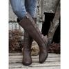 Pointed Buckle Knight Boots Winter 2025 New Plus Size Vintage Block Heel Boots