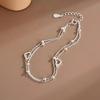 925 Silver Hollow Heart Bracelets For Women Girls Vintage Korean Design Double Layer Beads Bracelet Party Jewelry Gifts