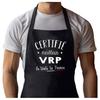 Planetee Black Apron Certified VRP Best of France| Protective Clothing Blouse for Kitchen Barbecue, Gardening, Chores