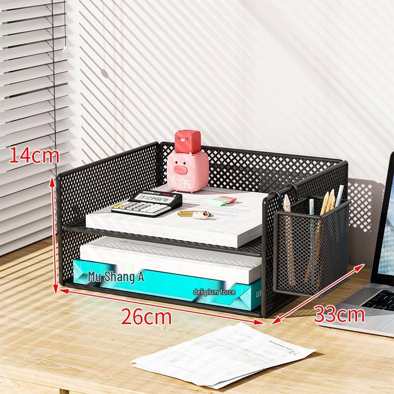 Multi-Layer Metal Desktop File Rack and Document Holder