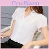 Elegantes Damen Casual Chiffon-Hemd mit kurzen Ärmeln für Sommer, Büro und formelle Anlässe