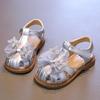 2026 Summer Girls' Crystal Bow Sandals - Soft-Soled Turban Princess Shoes for Kids