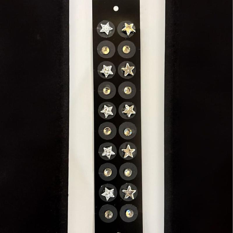 20 Patches Pentagram Ear Acupuncture Auricular Ear Stickers Rhinestone Massage Ear Point Pressure Patch Auriculotherapy