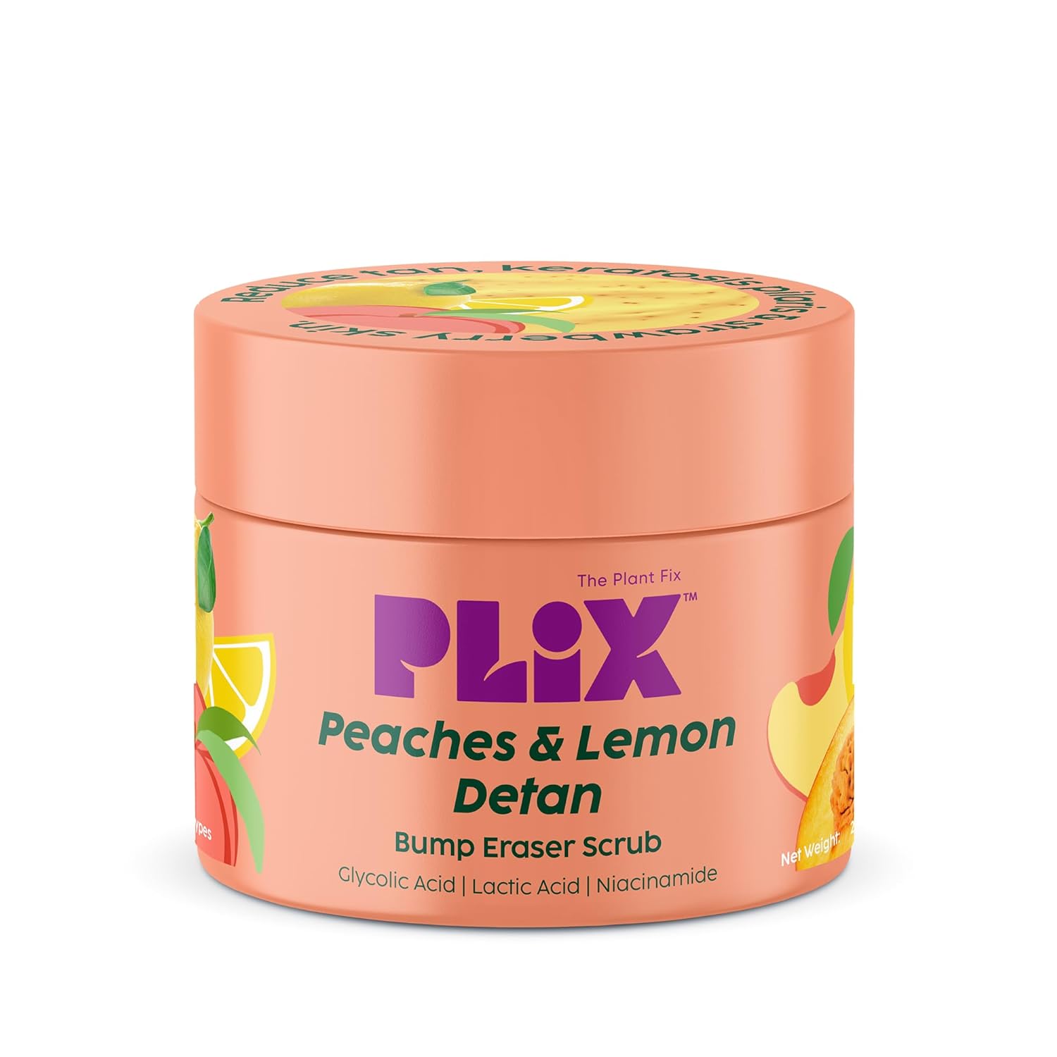 

PLIX - THE PLANT FIX Peaches & Lemon Detan Bump Eraser Scrub 200g Exfoliating Skin Brightening Scrub