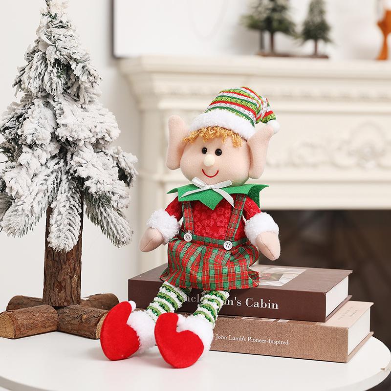 Large Size Christmas Plush Leg Elf Doll Ornaments for Boys and Girls Elf Dolls New Year Home Decorations Christmas Tree Hangings
