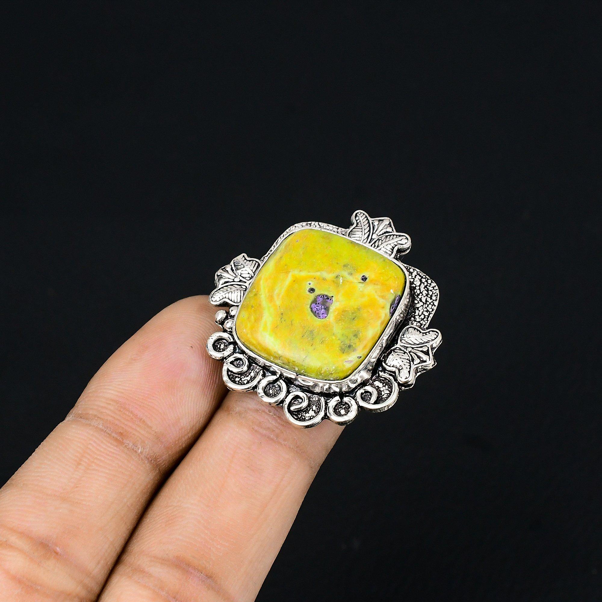 Natural Atlantisite Gemstone Multi Stone Ring Size 6.5 925 Silver For Women 6.5