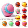 Interactive Squeaky Dog Toy Ball - 2.56inch Dual-Color, Bite-Resistant Elastic Chew for Training & Play