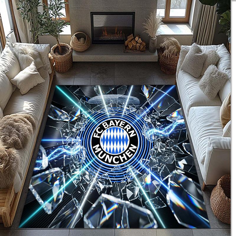 Bayern Munich Printed Flannel Area Rug Non Slip Soft Polyester Floor Carpet Indoor Decor Mat for Bedroom Living Room Sofa Game Room Home Decoration