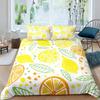Nature Bedspread, Lemon Tree Branches Gardening Design, Decorative Quilted 2/3 Piece Coverlet Set With Pillow Shams, Full Size