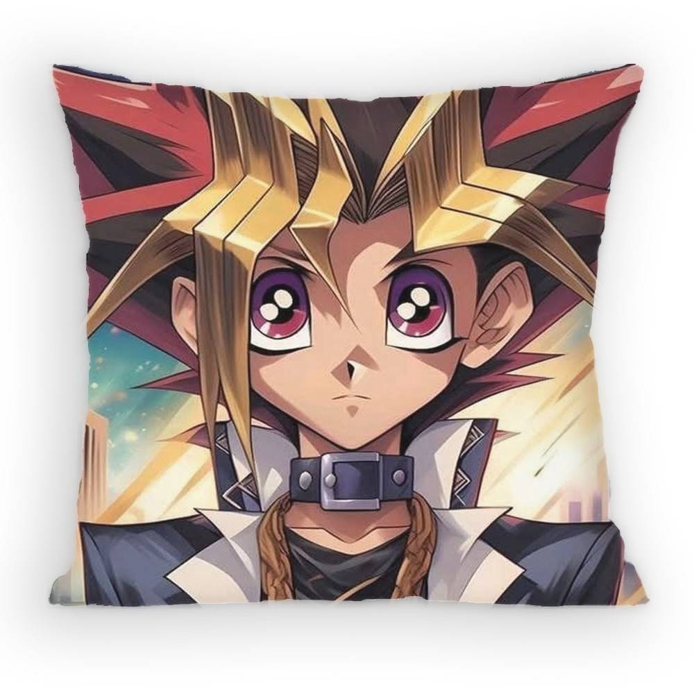 Anime YYu Gi Oh Yugi and Atem Pillow Case Antidustmite Pillowcase Invisible zipper silky short plush Sofa cushion cover