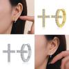 M-JAJA Moissanite Cross Wedding Band Hoop Earrings S925 Silver for Women Gold Plated Fine Jewelry Set Party Gifts