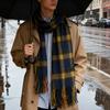 New British Style Plaid Scarf Women's Winter Thickened Shawl Early Autumn Versatile Atmosphere Warm Scarf Looking Thin