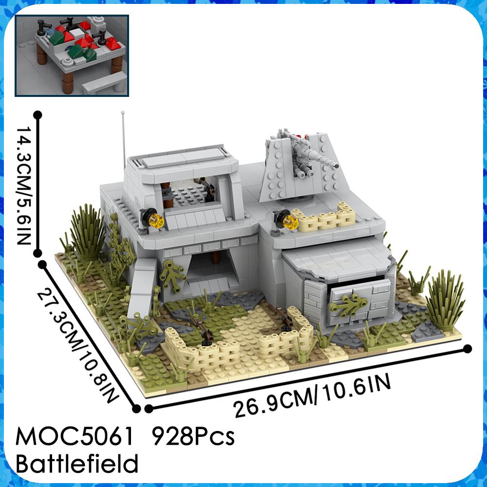 MOOXI MOC WW2 Military Battlefield Bases Bricks War Artillery Compatible Figures Building Blocks Set Toys For Children Adults 3D