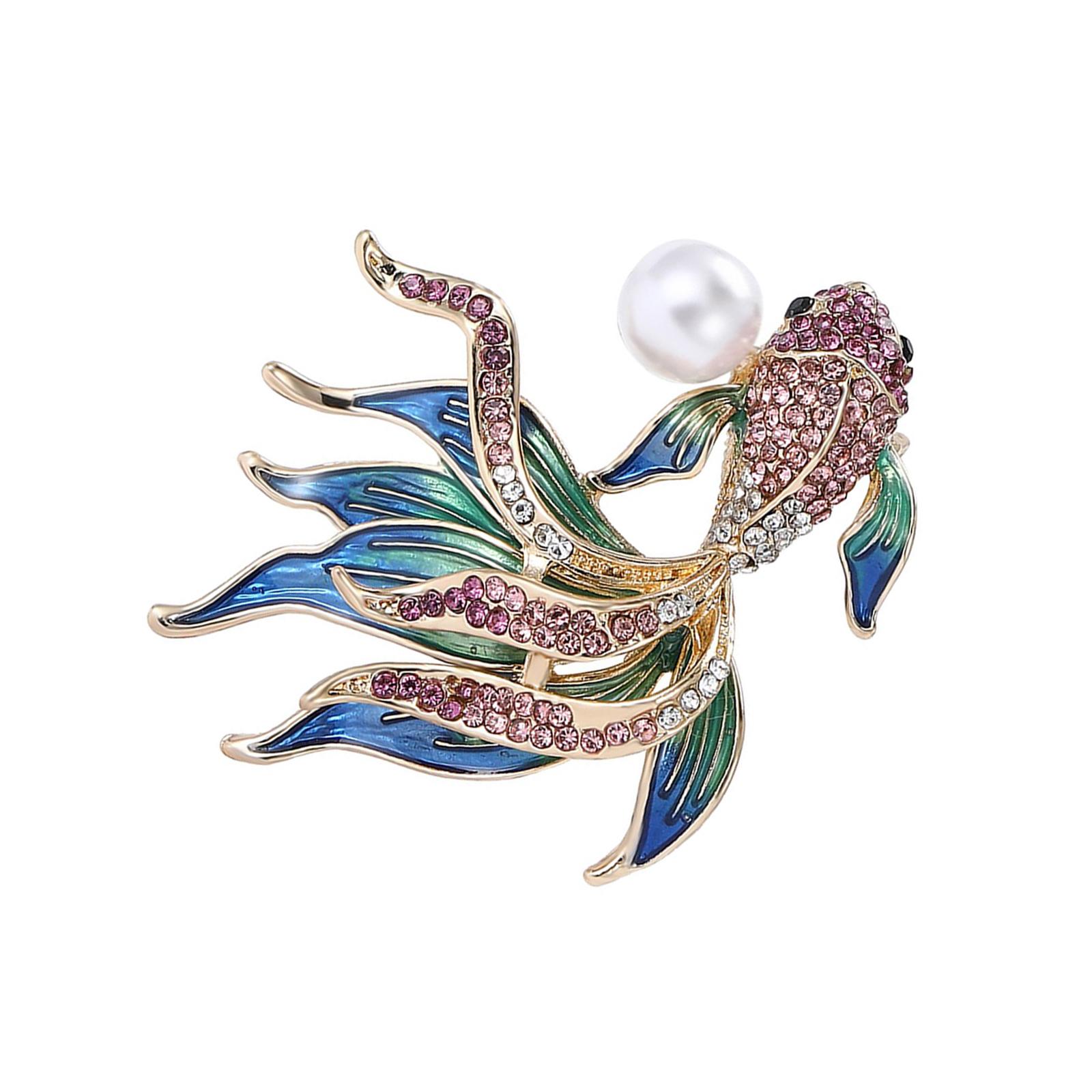 

Многофункциональная забавная изысканная брошь в виде золотой рыбки, элегантный дизайн, портативный модный аксессуар для повседневных нарядов артистов