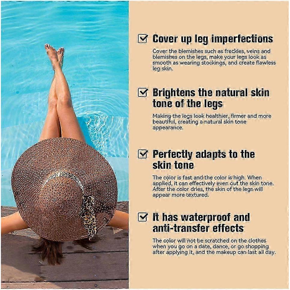 Leg & Body Makeup Foundation with Brush, Waterproof Leg Makeup for Varicose Veins, No Transfer Cover Up Body Foundation