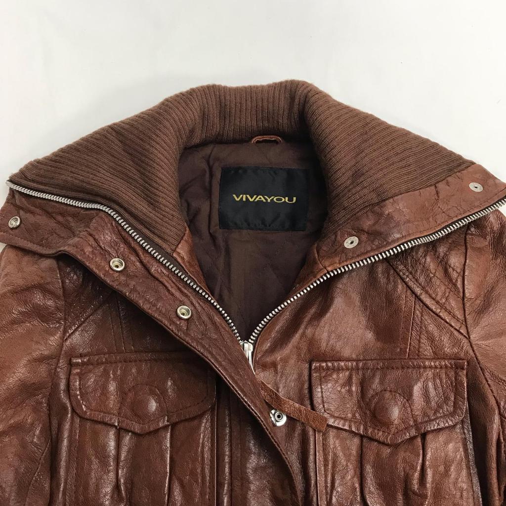 VIVAYOU Leder Bikerjacke Damen M Braun Oberbekleidung(GEBRAUCHT)