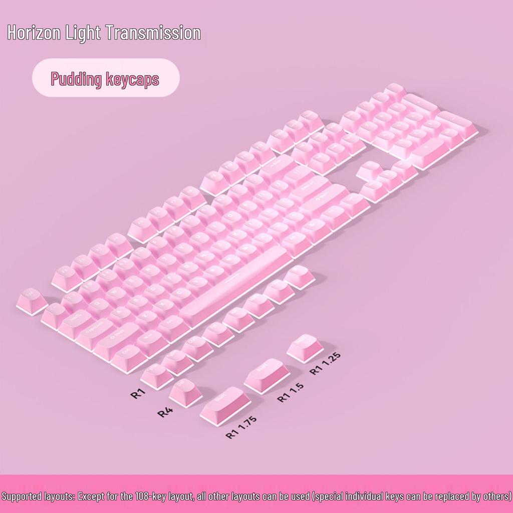 PBT Horizon Doppelwand Milchreis Gelee Tastenkappen - Transluzentes Mechanisches Tastatur Set