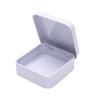 1PC Square Small Tin Box Durable Solid Color Jewelry Coin Candy Organizer Useful Hinged Flip Storage Tin Box