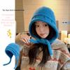 Plush Winter Knitted Hat Solid Color Pullover Hat Simple Warm Beanie Hat  Girl