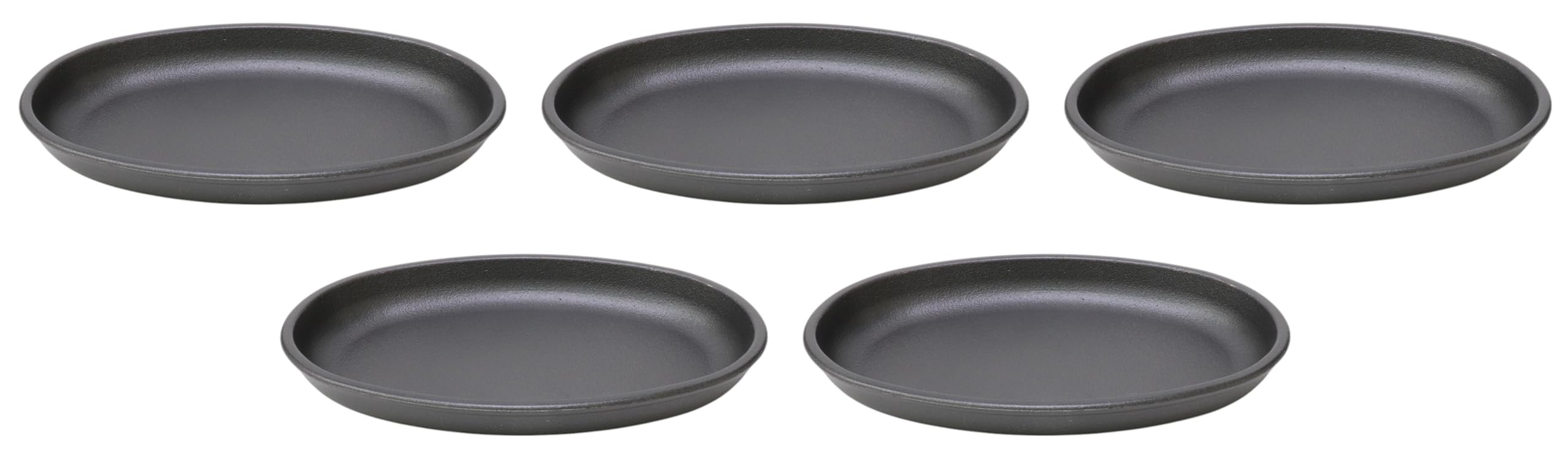 

Set of 5 20cm Oval Iron Plates x 13 x Steak Made in Setomonohonpo [19.8 2.3 cm] Plates, China, чёрный