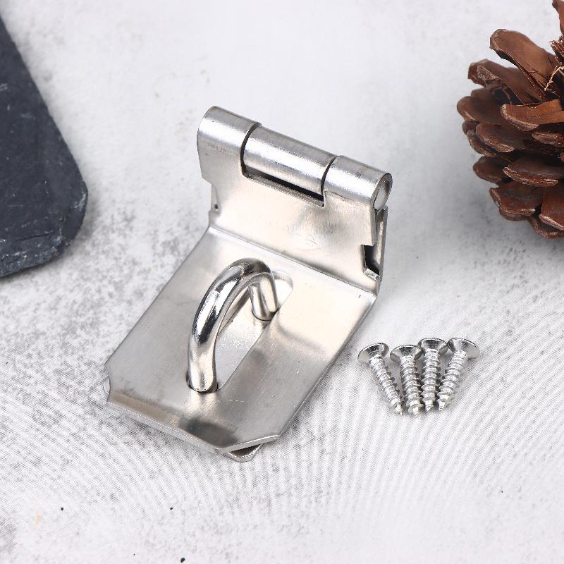 1 Set Stainless Steel Padlock Clasp Gate Hasp Staple Door 90 Degrees Latches Lock Shed Latch Household Burglar-Proof Hardware