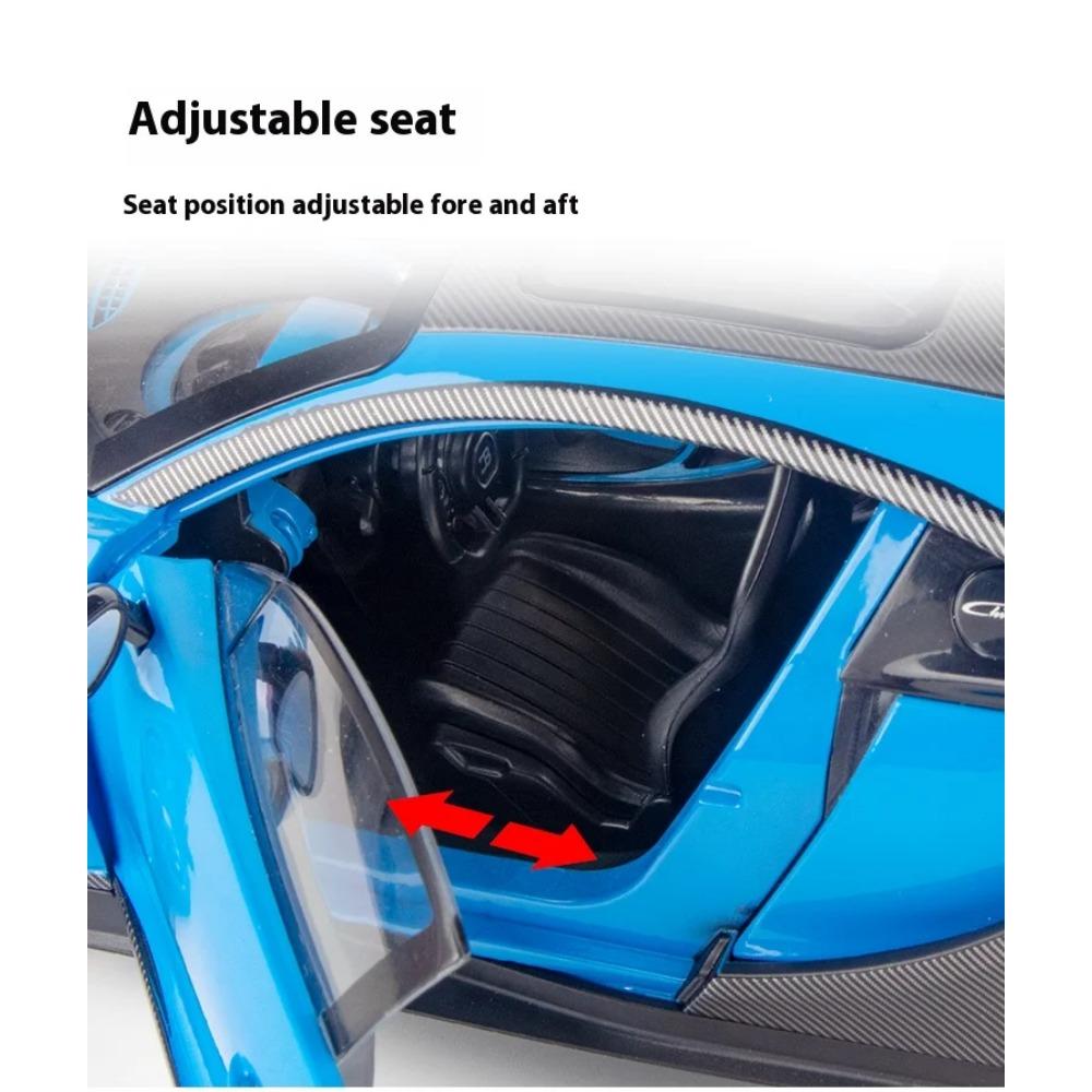 1/18 Scale Bugatti Chiron Alloy Car Model with Lights and Sounds - Ideal Gift for Car Lovers & Kids - Authentic Replica