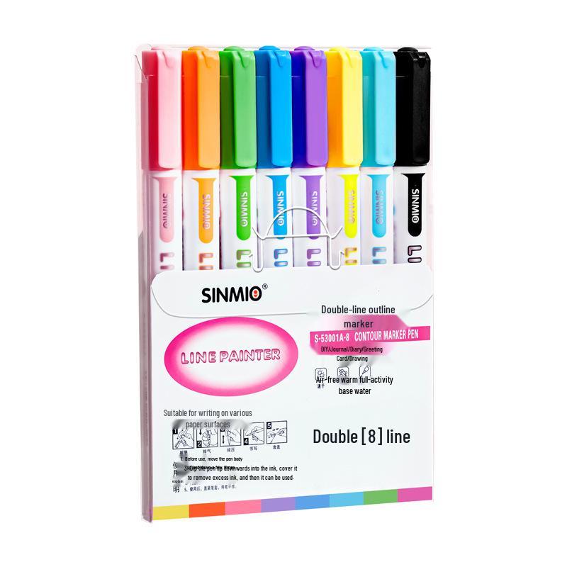 Dual-Line High-Value Colorful Marker Pen for Students and Kids, Pearlescent Highlighter