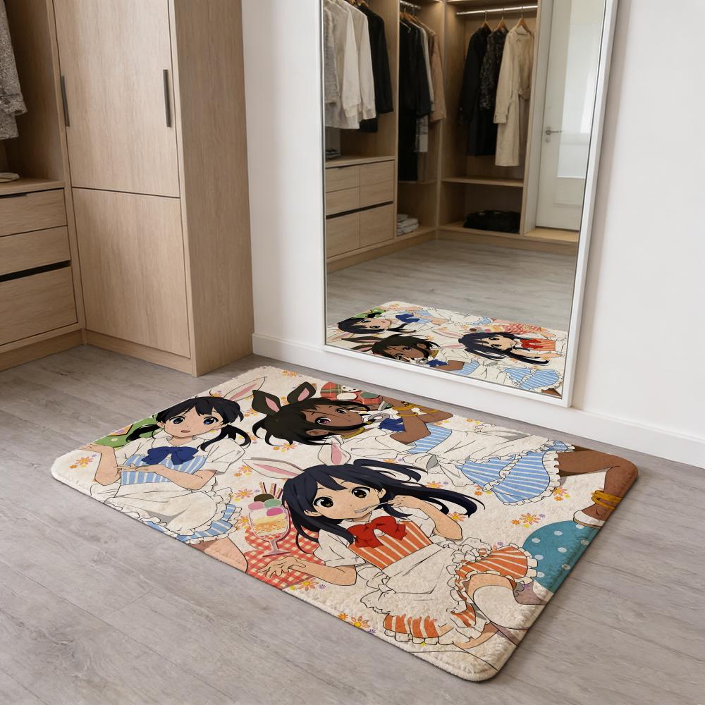 T-Tamako Market Floor Mat Flannel Door Mat Non-Slip Absorbent Washable Indoor Home Rug