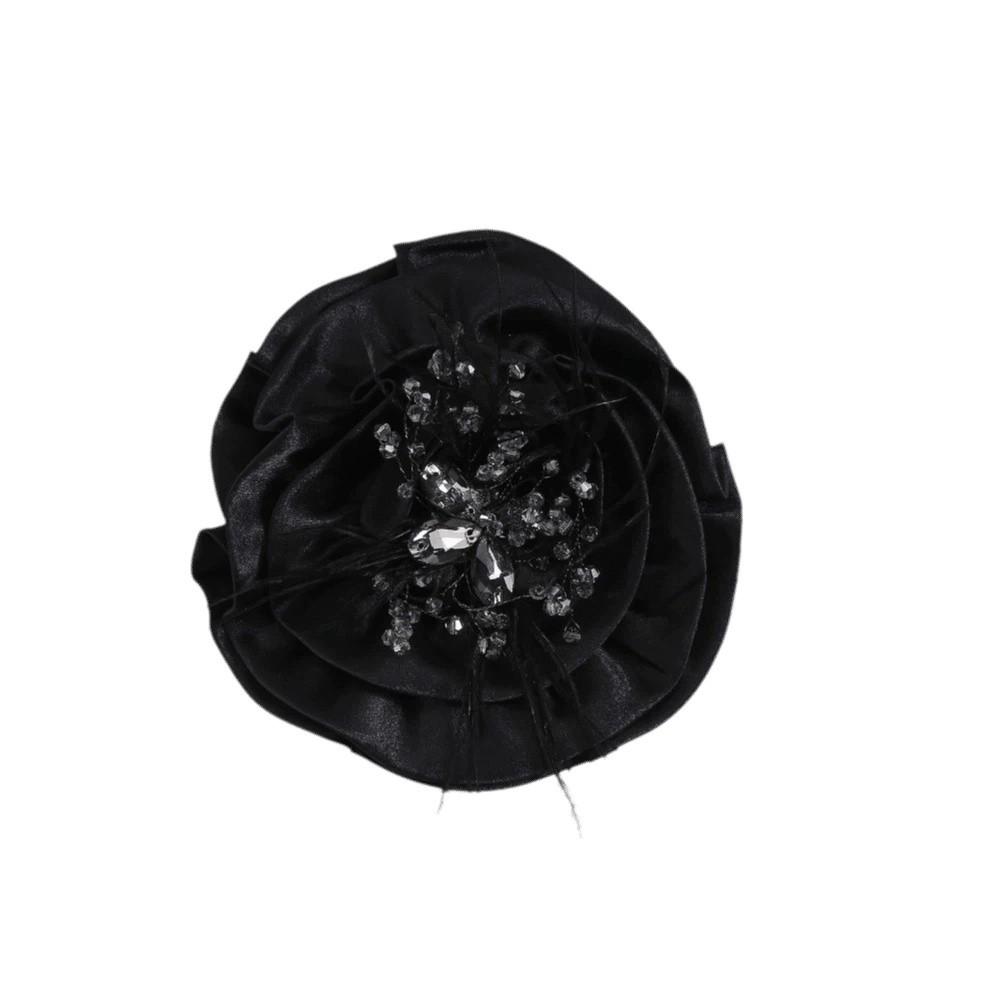 

15 CM Women s Pin Shiny Rhinestone Pin Unique Flower Brooch Dress чёрный