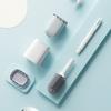 WIKHOSTAR Toilet Bowl Brush and Holder Bathroom Accessories Wall-Mounted Toilet Scrubber Silicone Bristles Deep Cleaning Tools