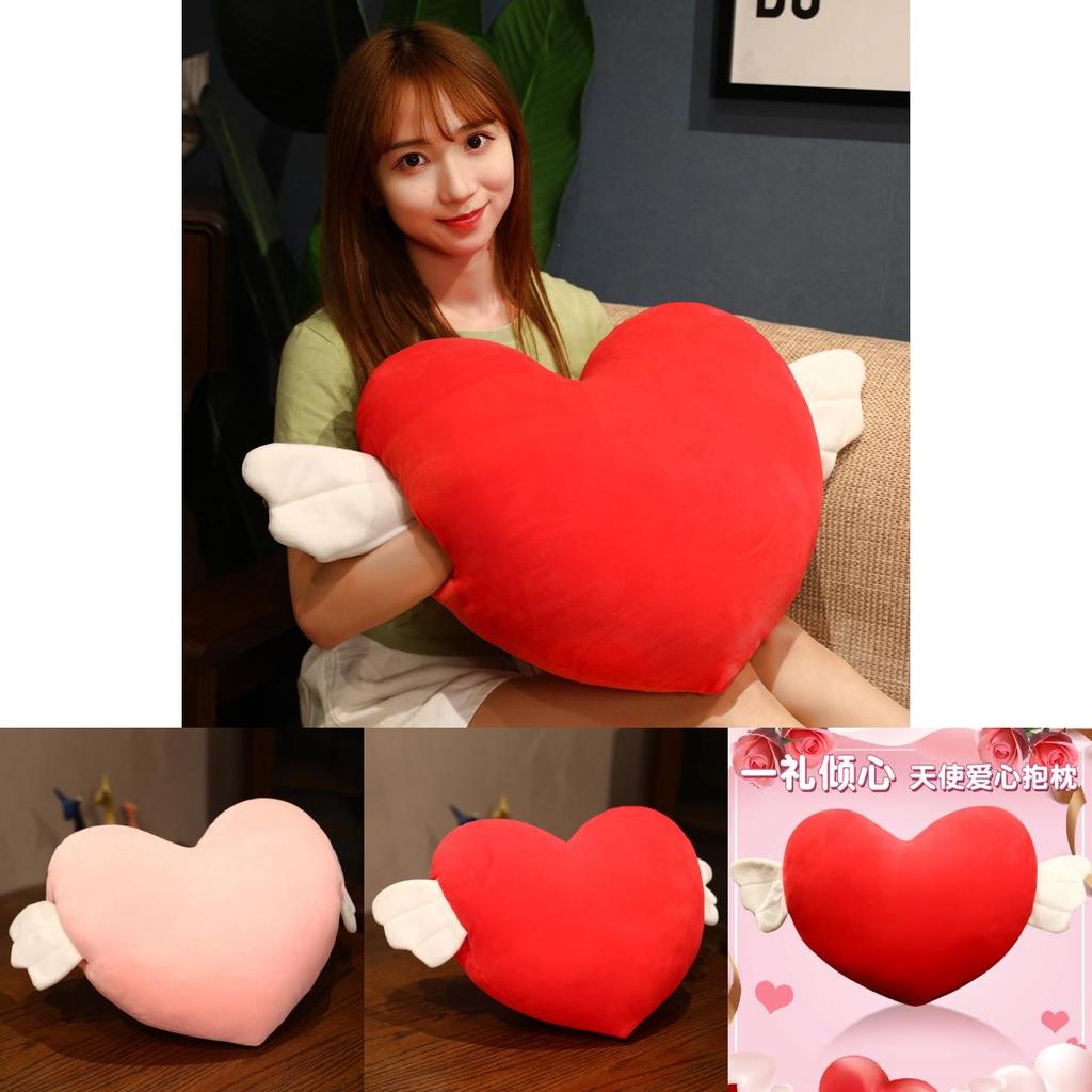 Heart Shaped Plush Hand Warmer Pillow With Wings For Romantic Gifts And Valentines Day