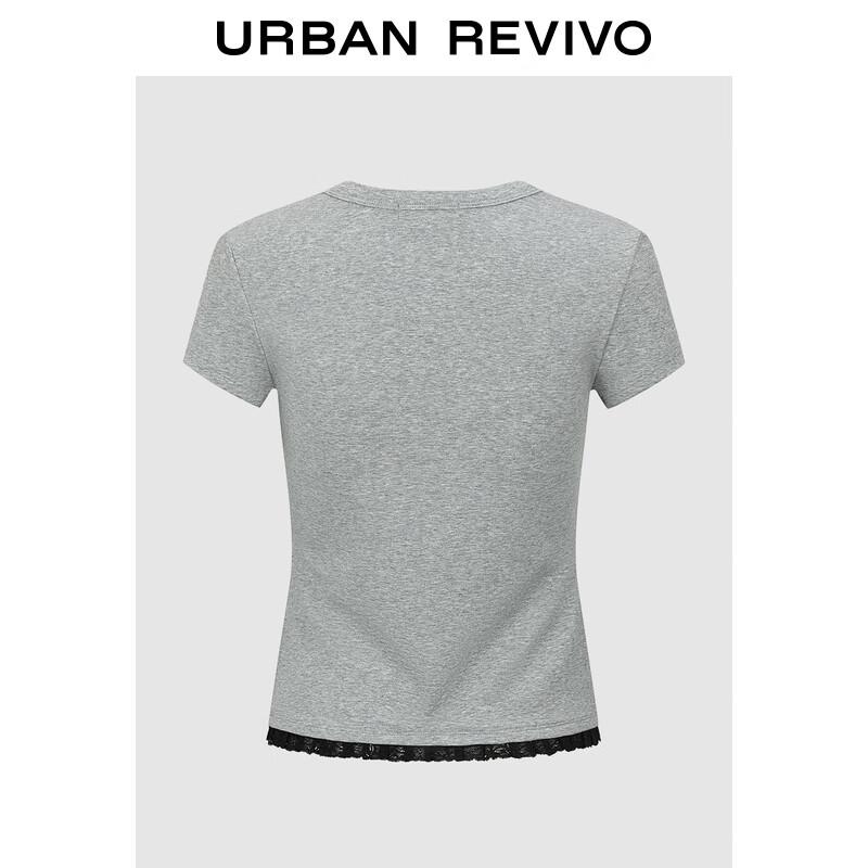 Women's Spliced Lace Short Sleeve T-shirt