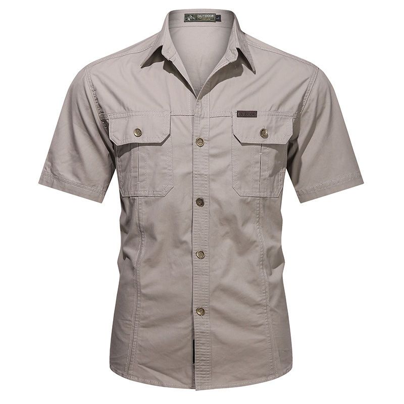 Spring Summer Autumn Spring Men Shirt Short Sleeve Pocket Shirts Outdoor Casual Colthing Overshirt