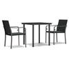 VidaXL Ensemble à manger de jardin 3 pcs coussins résine tressée acier 3186955