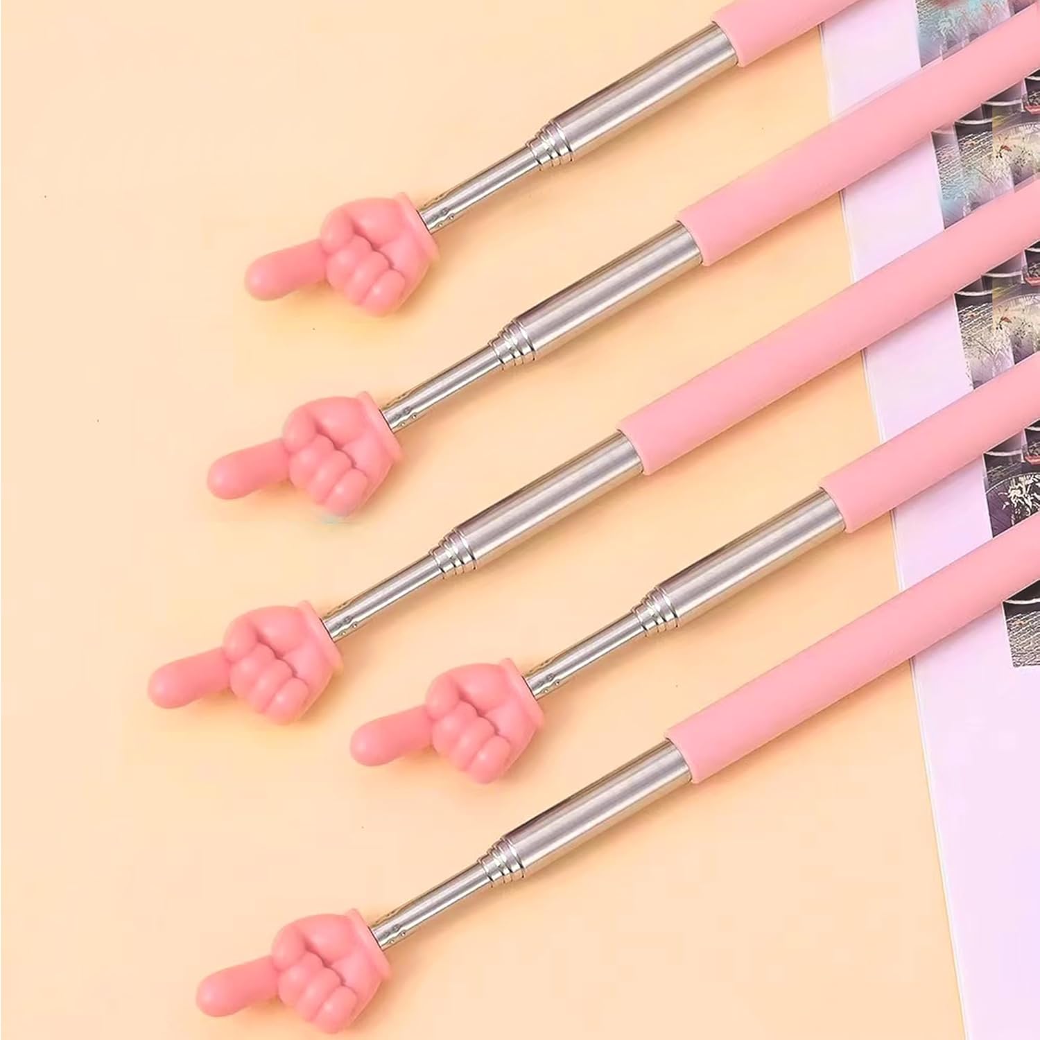 

Retractable Classroom Pointer, Pink Teacher Pointer Finger, Pointer Classroom Supplies for Elementary School Teachers, Kindergarten Teachers, Office