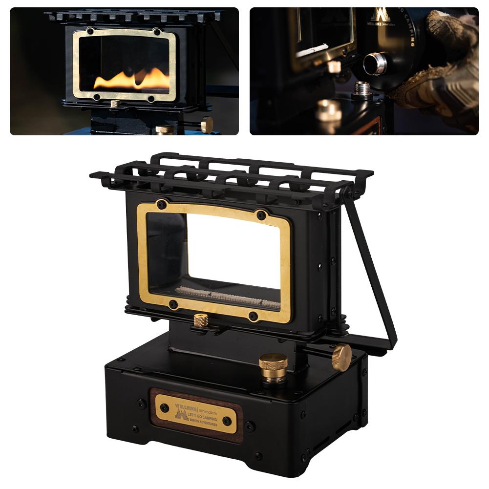 Portable Oil Lamp with Stove Outdoor Camping Lantern Emotion Retro Light for Picnic Backpack Camping