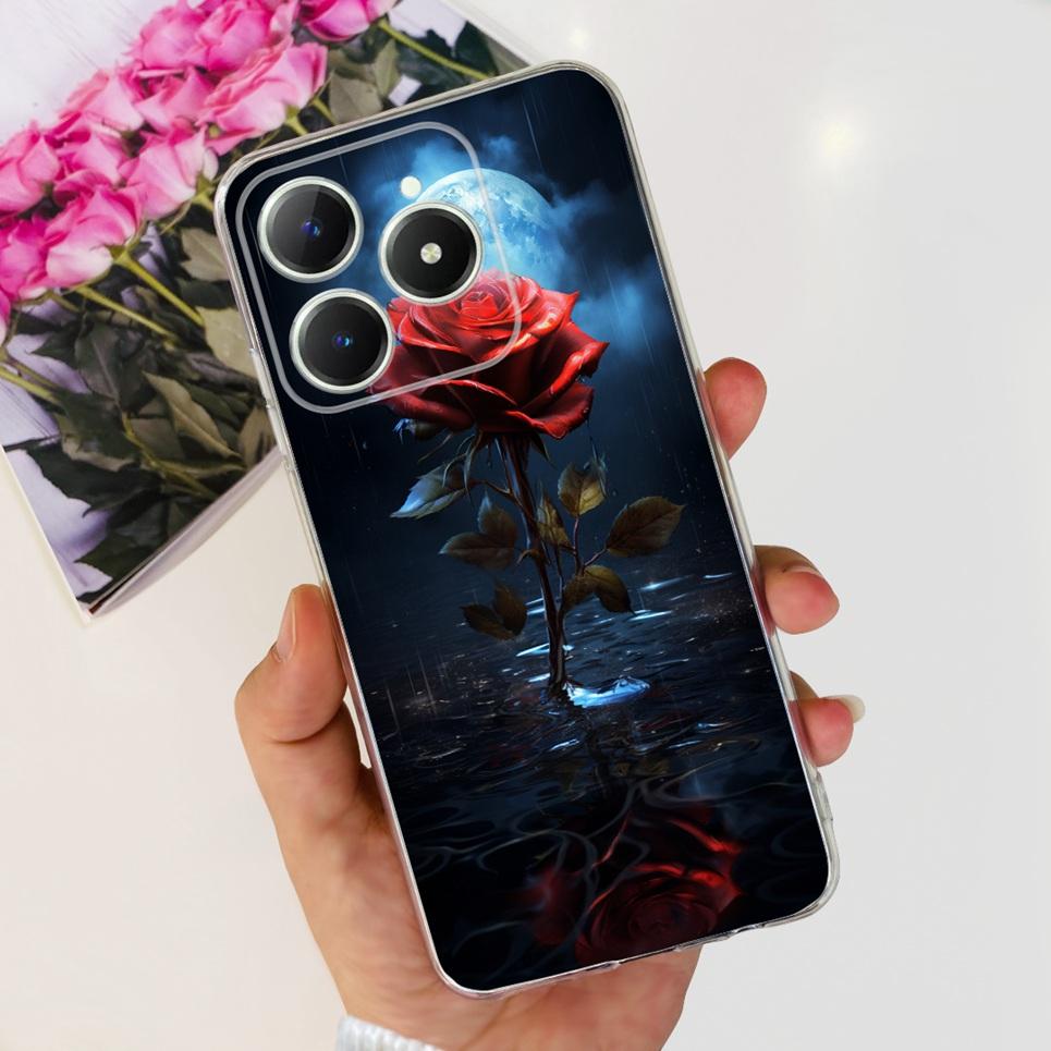 Voor Realme C63 C61 Narzo N61 N63 Hoesje Bloemen Vlinder Dames Mode Achterkant Transparant Zacht Slank Siliconen Bumper Shell