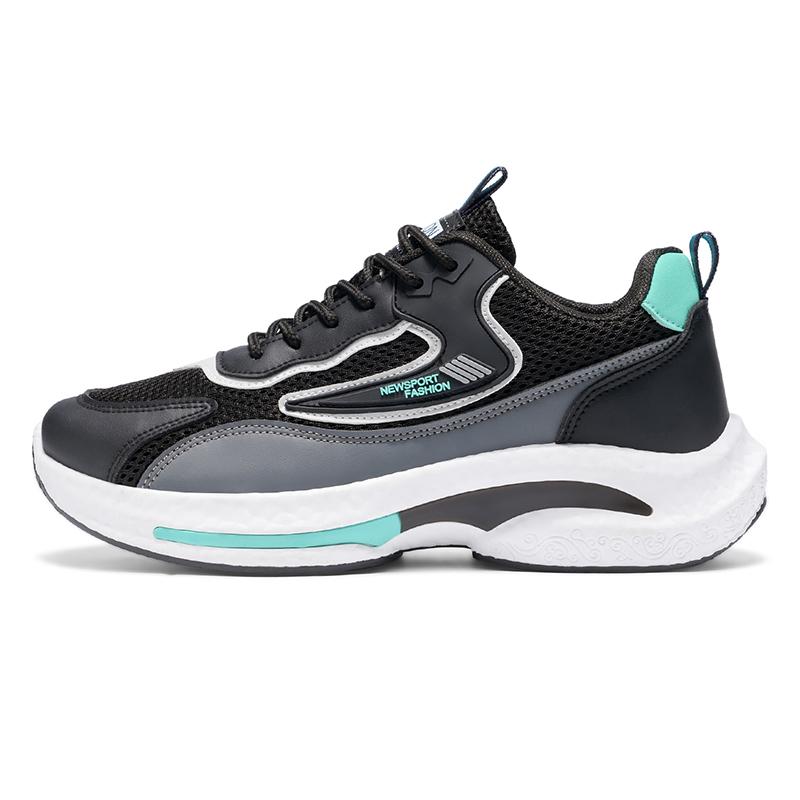 Oulylan New Men's Mesh Casual Sports Shoes Fashionable Versatile Comfortable Breathable Shoes With Leather Single Shoes