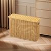 Imitation Rattan Basket Decorative Multifunction with Lid Hand Woven Sundries Container for